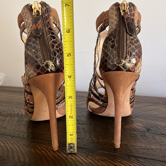 Alexandre Birman Snake/Suede Trim Heels, Sz 38 - Picture 8 of 10